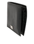 Dolce & Gabbana Black Leather Plaque Logo Bifold Men Card Holder Wallet